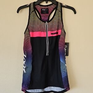 NWT Zoot Women’s Black & Pink Ironman Tri Tank Top XL